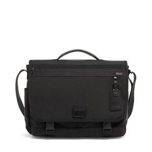 Brand New Tumi Black Alpha FXT Expandable Messenger Briefcase Bag 22207DE